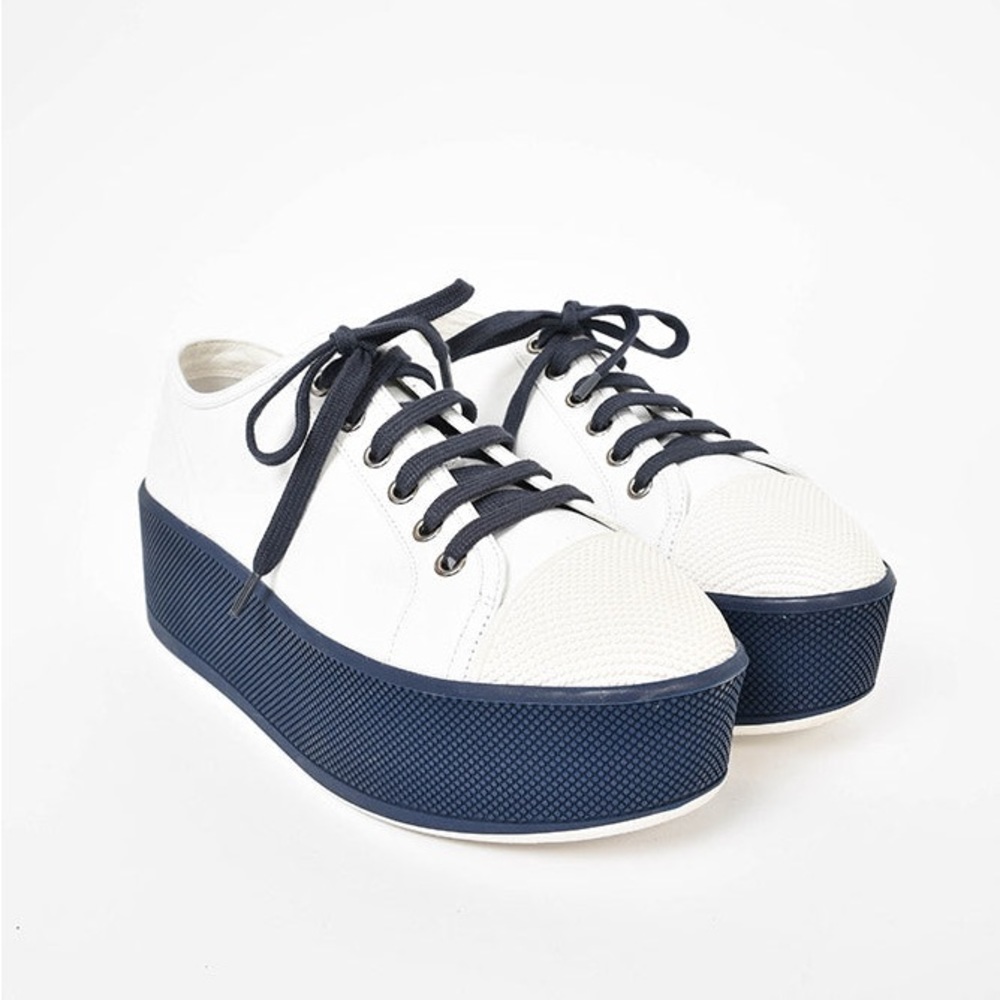 Prada white blue platform sneakers - Picture 3 of 3